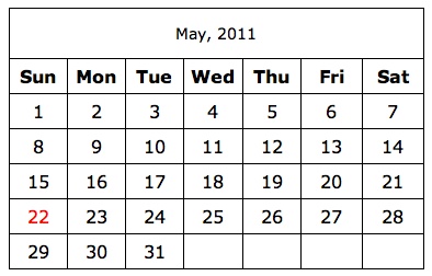 simple calendars